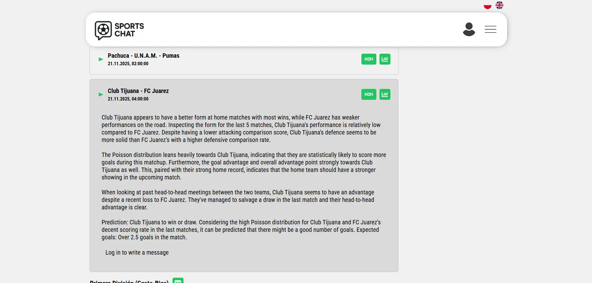 Czat Sportowy - Zrzut ekranu 2